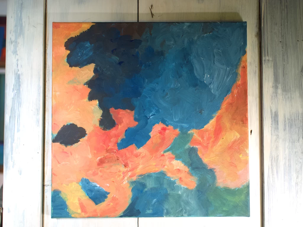 rudinskaitė tapyba dangus debesys drobė