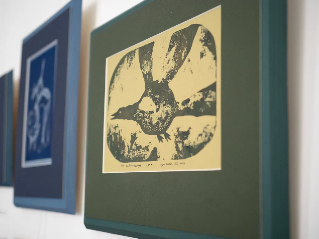 pavasaris paukštis paveikslai grafika ugnė rudinskaitė, kaina pirkti