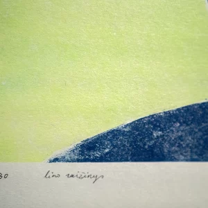 lino raižinys spalvota grafika avižų pienas A2 ugnė rudinskaitė