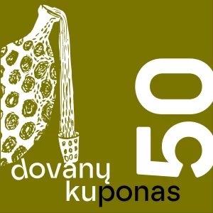 dovanų kuponas 50 eur grafikai lino raižiniams ofortams paveikslams dailės priemonėms