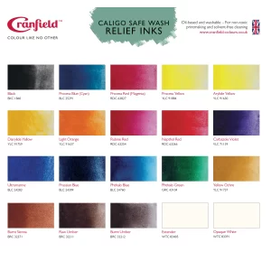 Cranfield Caligo Safe Wash Relief dažai aliejiniai vandeniu plaunami iškiliajai spaudai