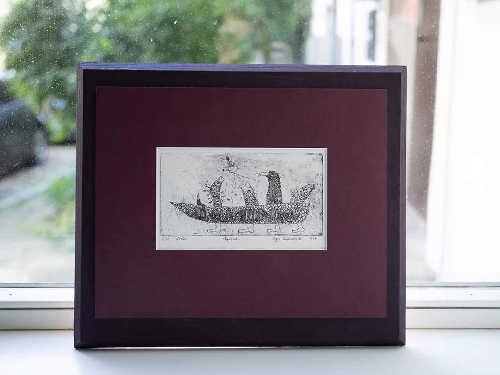 ofortas kelionė ugnė rudinskaitė klaipėdos lėlių teatras Klaipėda grafika