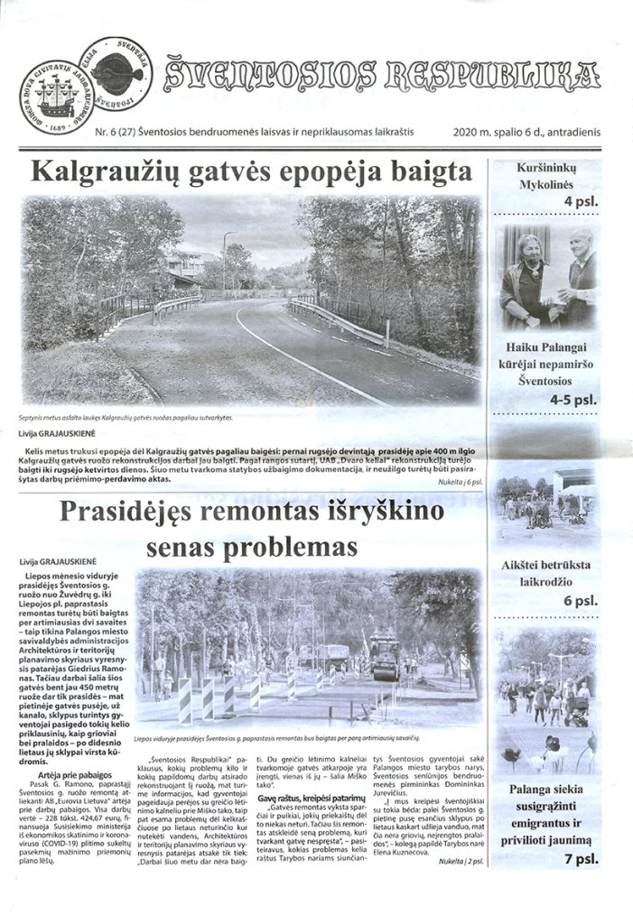 sventosios-respublika-laikrastis-šventoji naujienos istorija