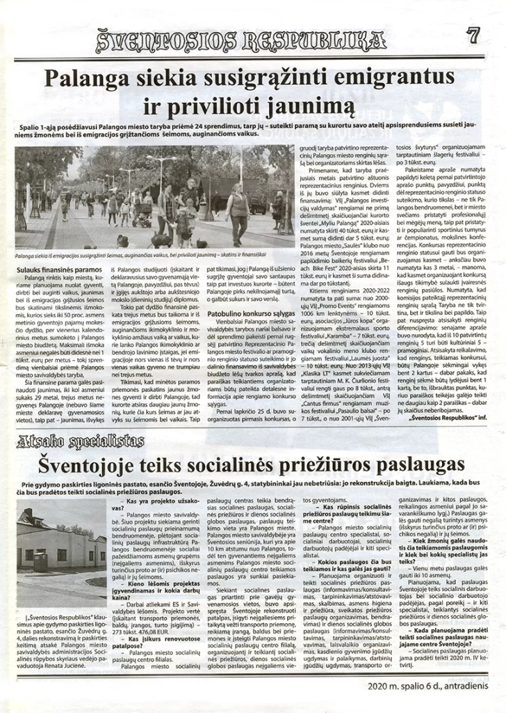 sventosios-respublika-laikrastis-šventoji naujienos istorija