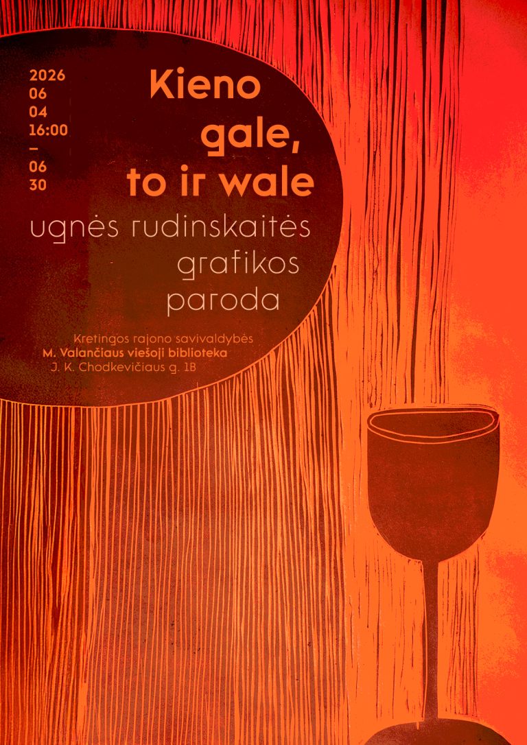ugnės rudinskaitės grafikos lino raižinių paroda Valančiaus bibliotekoje